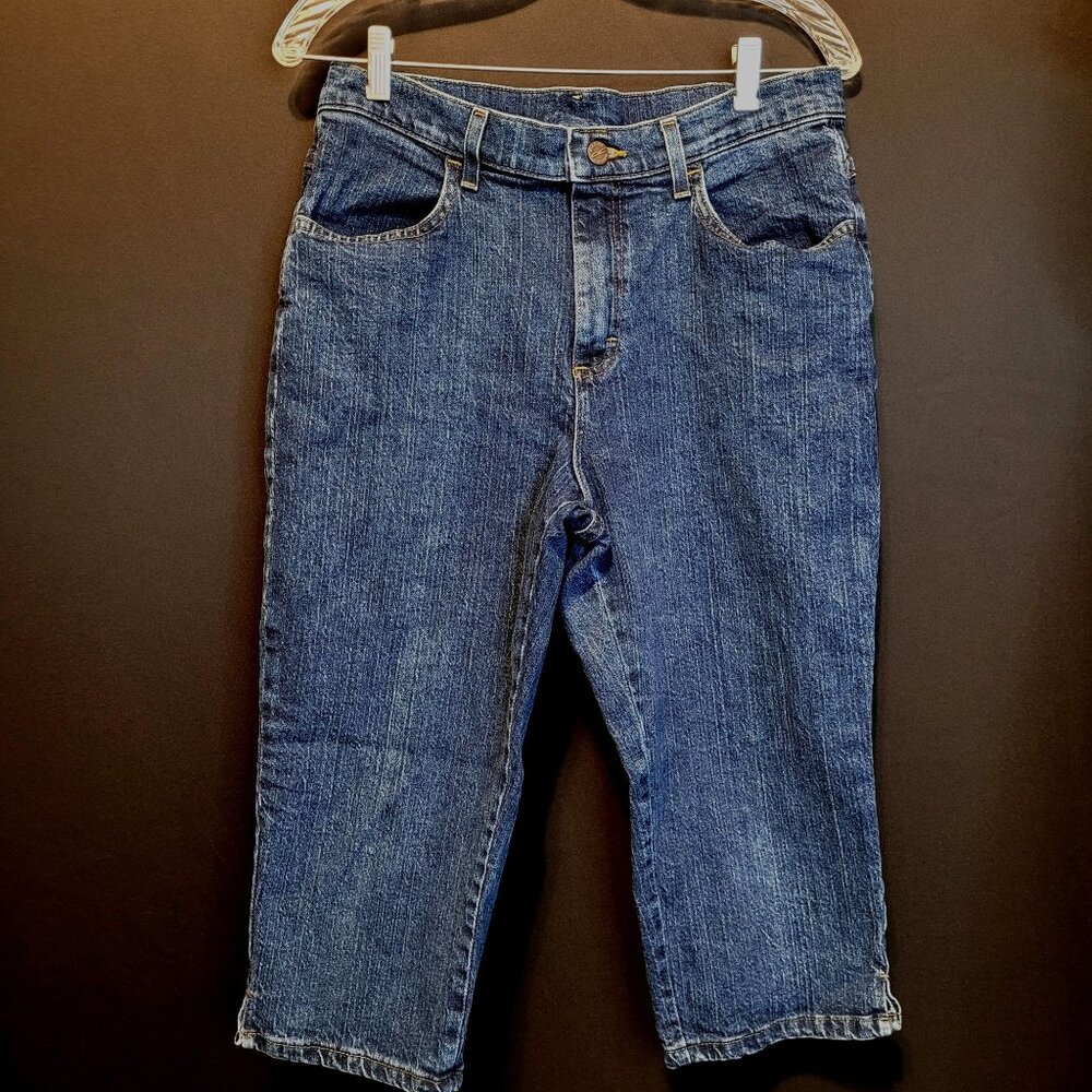 LEE Riders Capri Denim Pants Women Size 12 Petite See Measurements